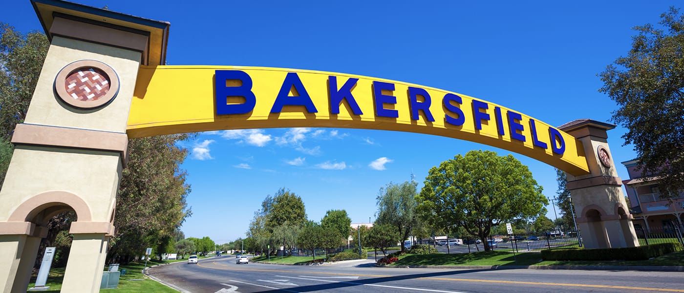 Bakersfield skyline and sign